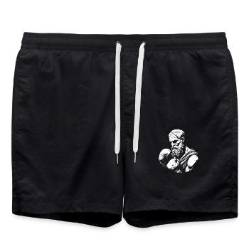 Fighter Boxer Martial Arts MMA - Swim Trunks - black - Front - AI Model Male 185 light (185cm)