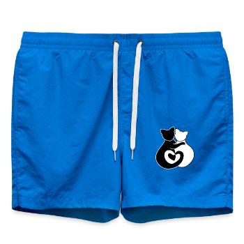 hugging cats - Swim Trunks - cobalt blue - Front