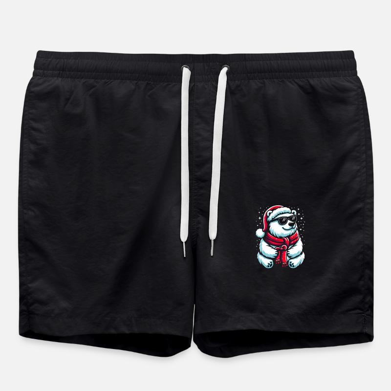 Weihnachten Cooler Eisbär - Badeshorts - Schwarz