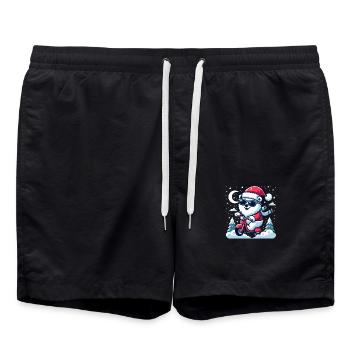Ours Polaire fun de noël - Short de bain - noir - Devant - AI Model Male 185 light (185cm)