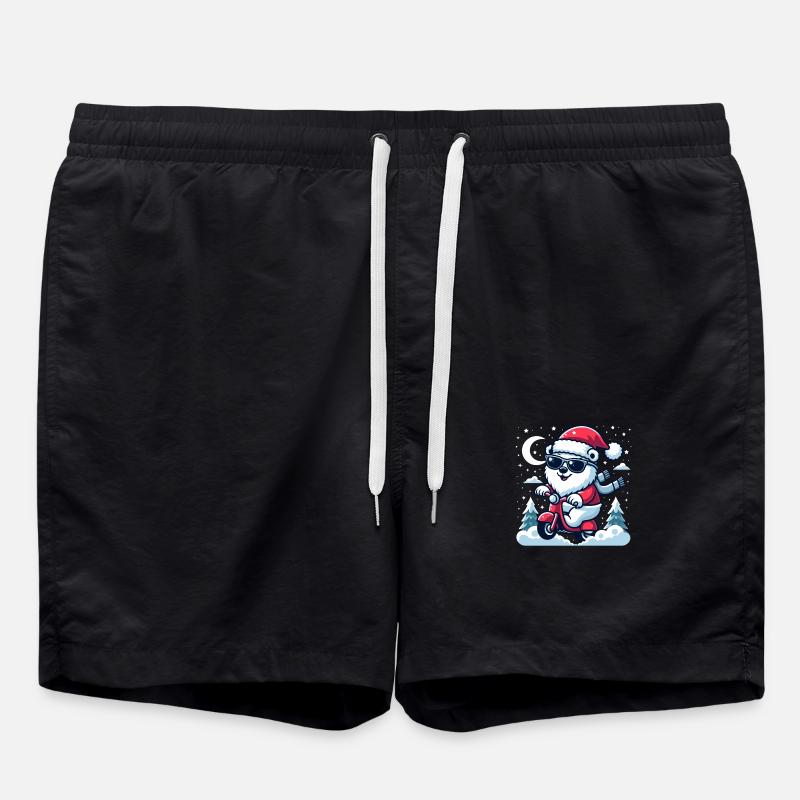 Christmas Fun Polar Bear - Swim Trunks - black
