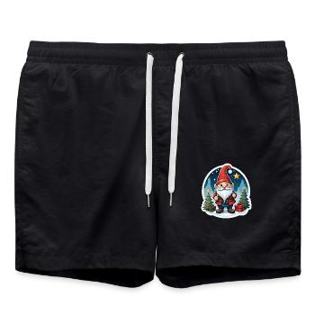 Christmas gnome - Swim Trunks - black - Front - AI Model Male 185 light (185cm)