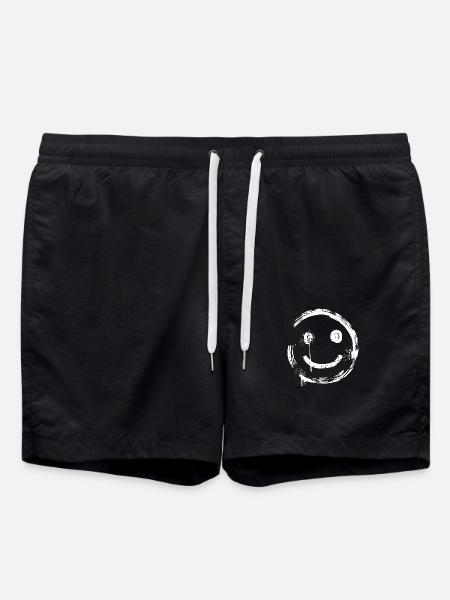 Spray Graffiti Smiley Grunge - Swim Trunks - black