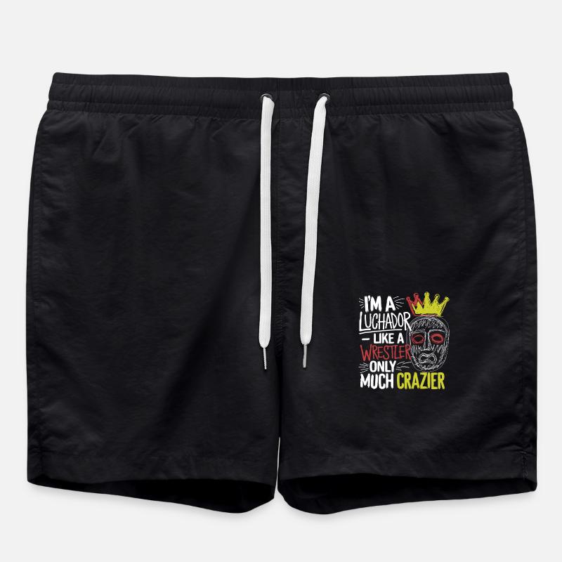 Crazy Luchador Vibes - Swim Trunks - black
