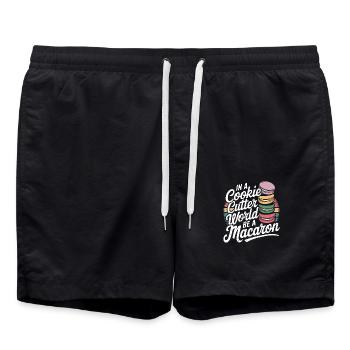 Soyez comme un macaron coloré - Short de bain - noir - Devant - AI Model Male 185 light (185cm)
