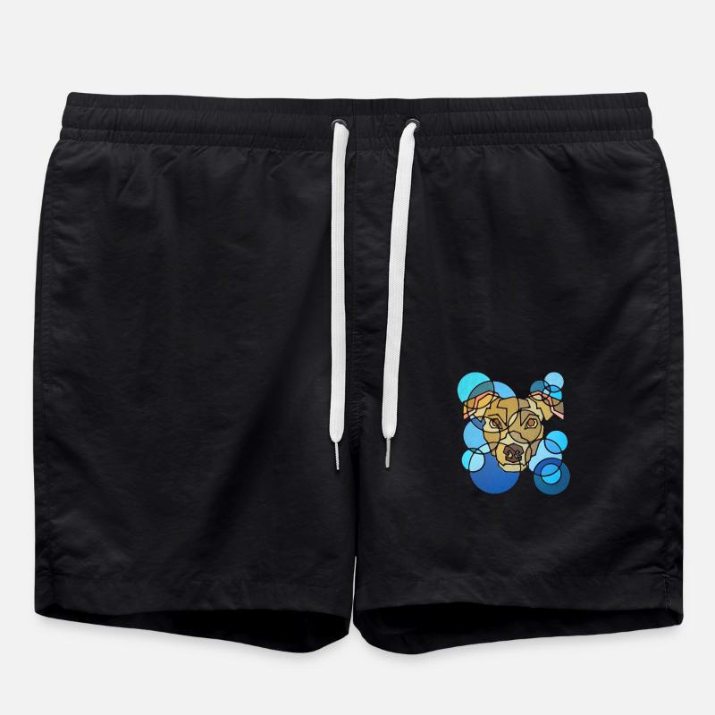 Dog Geometry - Swim Trunks - black