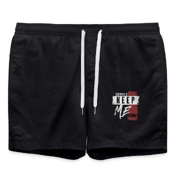 Cocktails Keep Me Going Beverage Enthusiast - Swim Trunks - black - Front - AI Model Male 185 light (185cm)