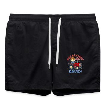 David Name Tractor - Swim Trunks - black - Front - AI Model Male 185 light (185cm)