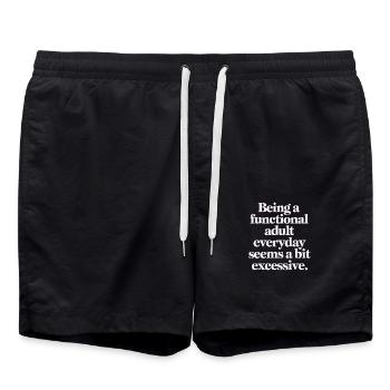 Being a Functional Adult Daily Seems Excessive 6 - Badeshorts - Schwarz - Vorne - AI Model Male 185 light (185cm)