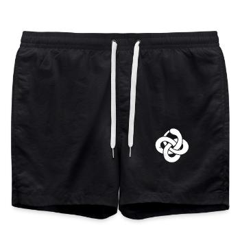 Muster weiße Schlange, die ihren Schwanz frisst - Badeshorts - Schwarz - Vorne - AI Model Male 185 light (185cm)