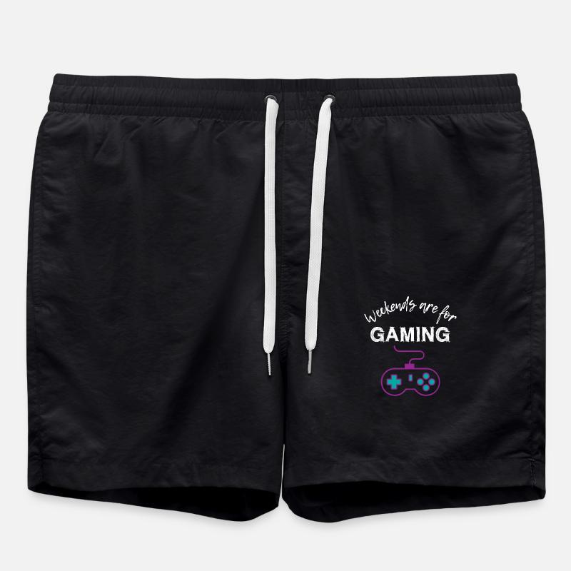 Weekend are for Gaming - Swim Trunks - black