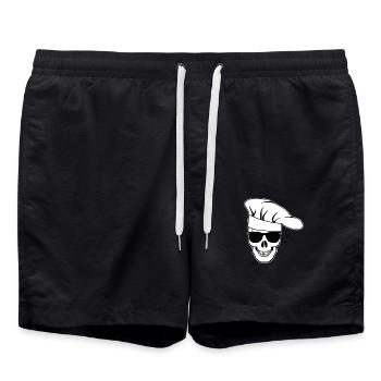 Crâne avec lunettes de soleil, toque de chef - Short de bain - noir - Devant - AI Model Male 185 light (185cm)