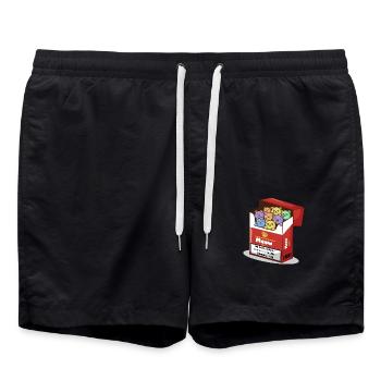 Katzen erhöhen die Lebenserwartung, lustige Katze - Badeshorts - Schwarz - Vorne - AI Model Male 185 light (185cm)