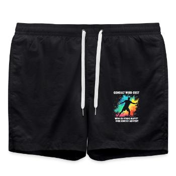 Handball Spieler Designs - Handball Fans - Badeshorts - Schwarz - Vorne - AI Model Male 185 light (185cm)