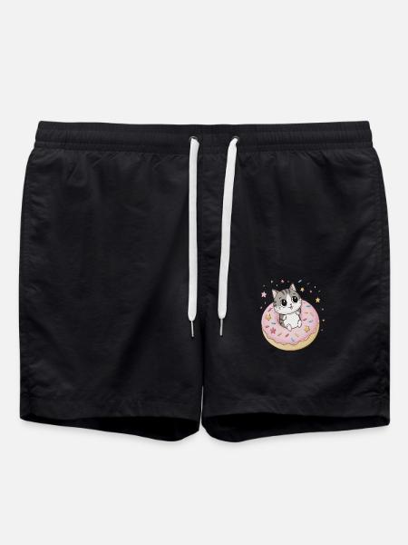 CAT IN THE DONUT - Swim Trunks - black