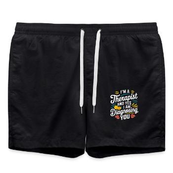 I'm A Therapist And Yes I Am Diagnosing You 7 - Badeshorts - Schwarz - Vorne - AI Model Male 185 light (185cm)