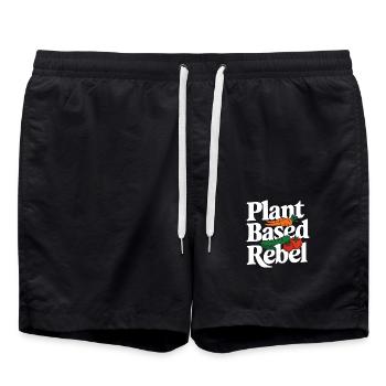 Vegetarian Vegan Veggie Vegetarian - Swim Trunks - black - Front - AI Model Male 185 light (185cm)