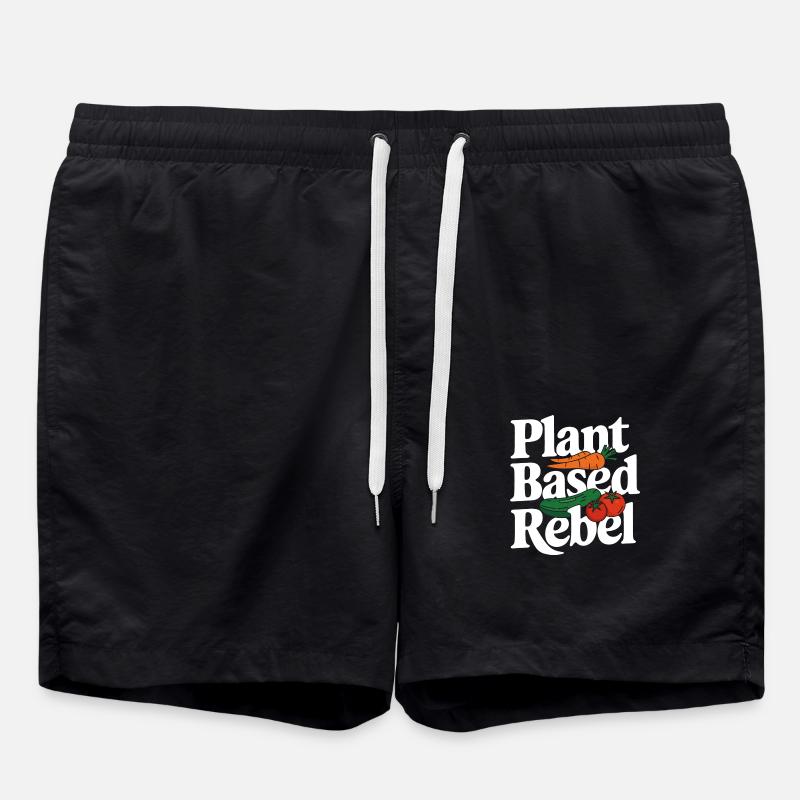Vegetarian Vegan Veggie Vegetarian - Swim Trunks - black