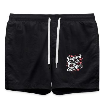 Vegetarisch Vegan Veggie Vegetarier - Badeshorts - Schwarz - Vorne - AI Model Male 185 light (185cm)