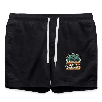 1969 Vintage Anniversaire Rétro 1969.Edition 2025. - Short de bain - noir - Devant - AI Model Male 185 light (185cm)