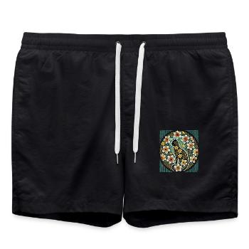Daffodils Cat - Swim Trunks - black - Front - AI Model Male 185 light (185cm)
