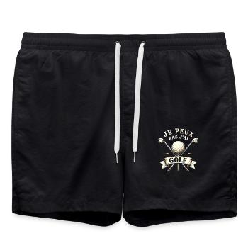 Je peux pas, j'ai golf - Design drôle - Short de bain - noir - Devant - AI Model Male 185 light (185cm)