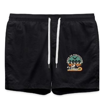 Bis zur Perfektion gereift 2009 Retro -Edition 2025. - Badeshorts - Schwarz - Vorne - AI Model Male 185 light (185cm)