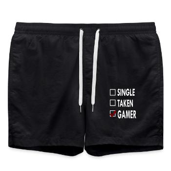SINGLE GAMER - Short de bain - noir - Devant - AI Model Male 185 light (185cm)