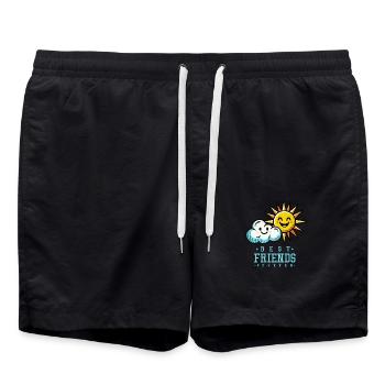 Cloud Sun Best Friends - Swim Trunks - black - Front - AI Model Male 185 light (185cm)