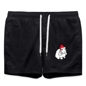 Bunny Santa Claus Christmas Hat Hat Gift - Swim Trunks - black - Front - AI Model Male 185 light (185cm)