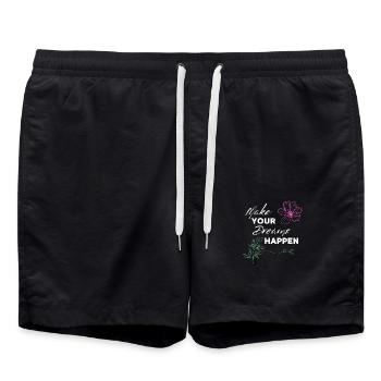 make your dreams happen - Swim Trunks - black - Front - AI Model Male 185 light (185cm)