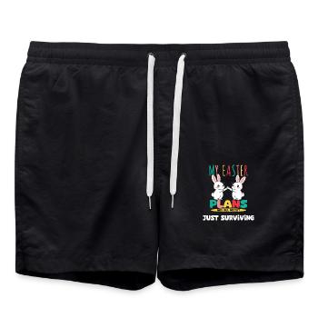 My Easter Plans Are All About Just Surviving - Swim Trunks - black - Front - AI Model Male 185 light (185cm)