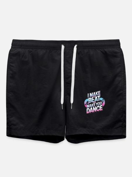 I MAKE THE BEAT THAT MAKE YOU DANCE - Swim Trunks - black