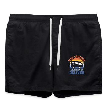 Mail Carriers Know How To Deliver Postal Worker Ma - Badeshorts - Schwarz - Vorne - AI Model Male 185 light (185cm)