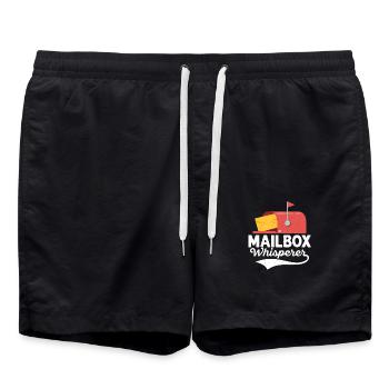 Mailbox Whisperer Mailman Postal Worker - Badeshorts - Schwarz - Vorne - AI Model Male 185 light (185cm)