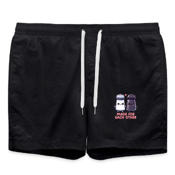 Sel et poivre - Short de bain - noir - Devant - AI Model Male 185 light (185cm)