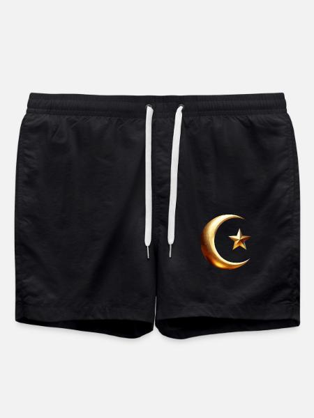 Islam symbol gold - Swim Trunks - black