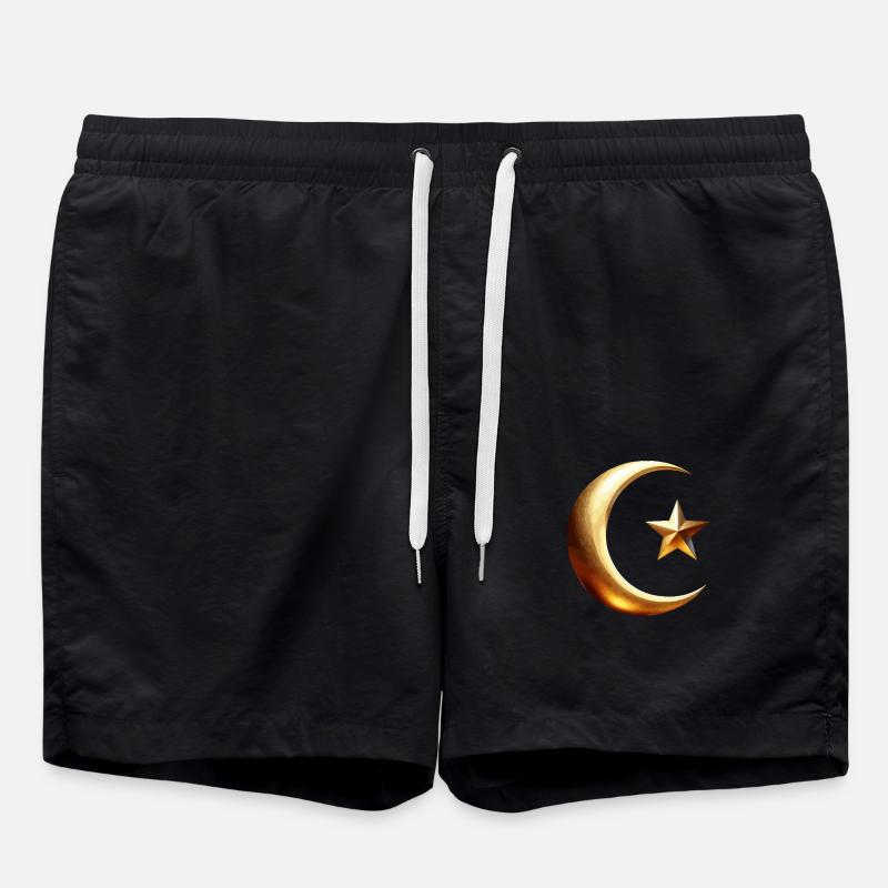 Islam symbol gold - Swim Trunks - black