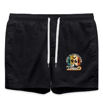 Vintage Birthday in 1962 - Birthday 2025. - Swim Trunks - black - Front - AI Model Male 185 light (185cm)