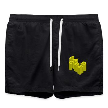 Stylish minimalist design - Swim Trunks - black - Front - AI Model Male 185 light (185cm)