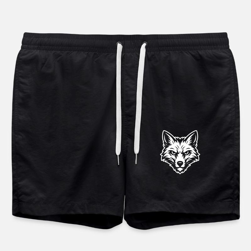 Fox Portrait - Swim Trunks - black