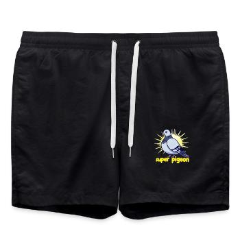 Super Pigeon - Swim Trunks - black - Front - AI Model Male 185 light (185cm)