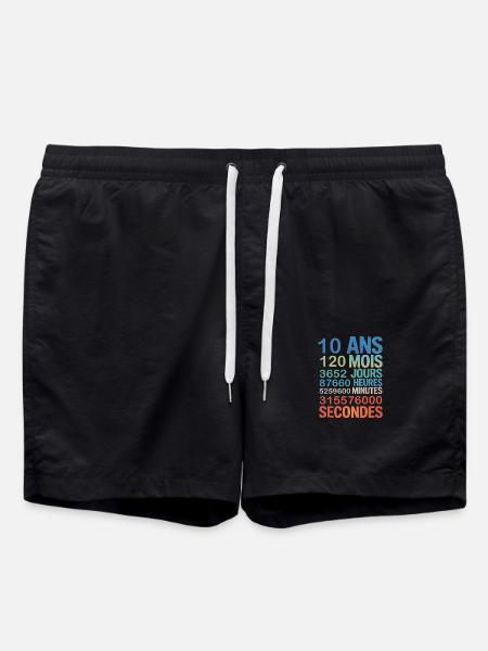 10 Ans – Compte à Rebours de la Vie en Secondes - Swim Trunks - black