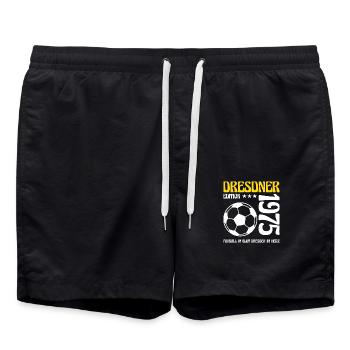 Dresde Anniversaire 1975 Football Cadeau - Short de bain - noir - Devant - AI Model Male 185 light (185cm)