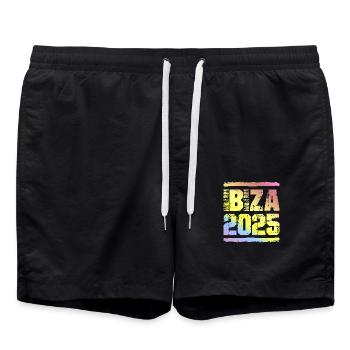 Ibiza 2025 Colorful - Swim Trunks - black - Front - AI Model Male 185 light (185cm)