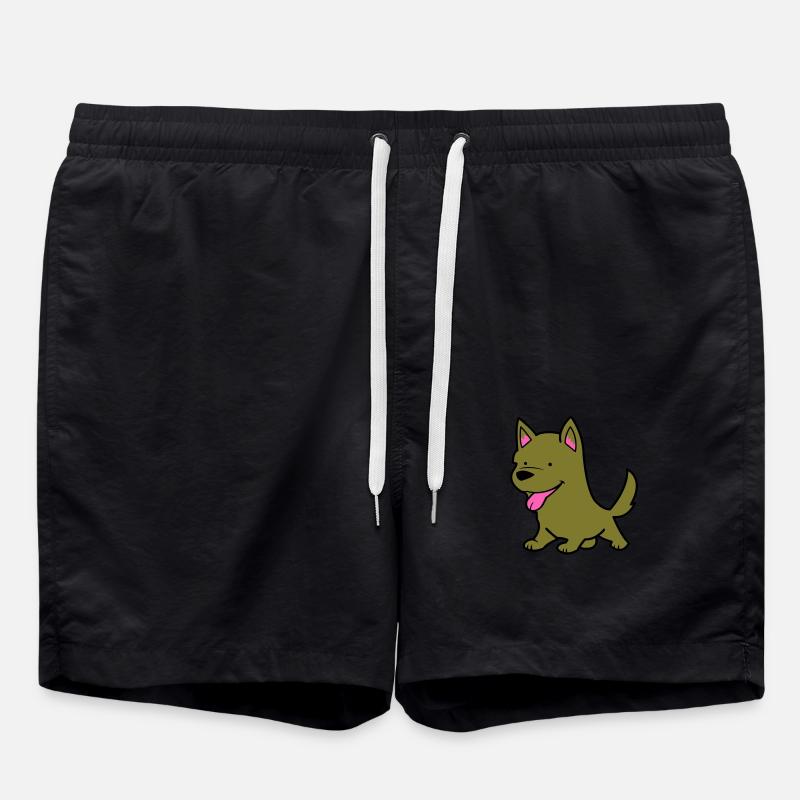 hund comic - Badeshorts - Schwarz