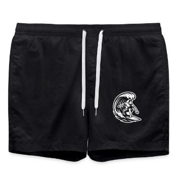 Surfer Welle Surfen - Badeshorts - Schwarz - Vorne - AI Model Male 185 light (185cm)