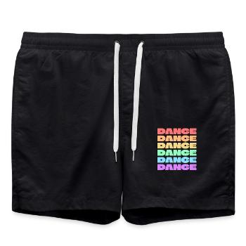 Dance gay pride 6 rainbow colors - Swim Trunks - black - Front - AI Model Male 185 light (185cm)