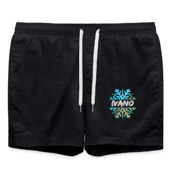 Geschenk für Ivano - Badeshorts - Schwarz - Vorne - AI Model Male 185 light (185cm)