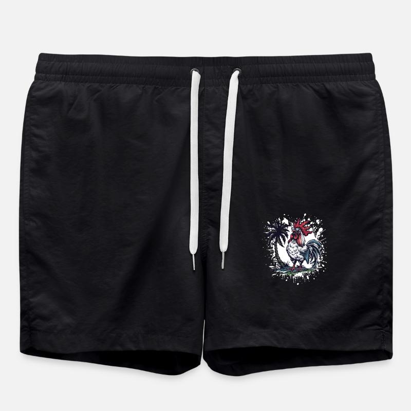 Hahn Insel Palme - Badeshorts - Schwarz
